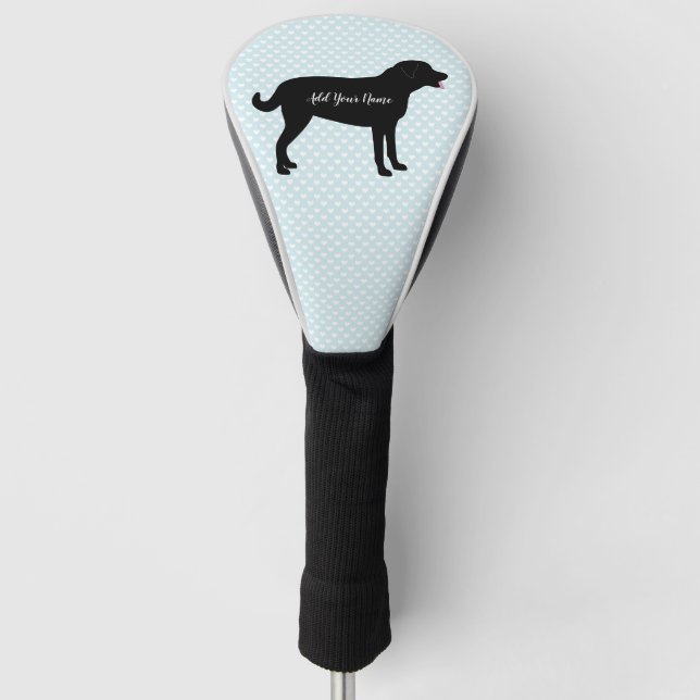 Personalisierter Name des schwarzen Labors Golf Headcover (Vorderseite)