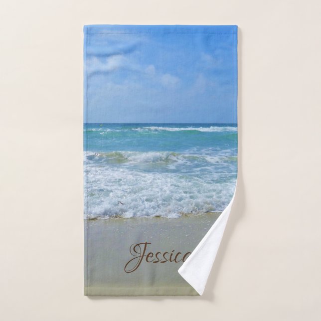 Personalisierter Name des Strandes und des Meeres Handtuch (Handtuch)