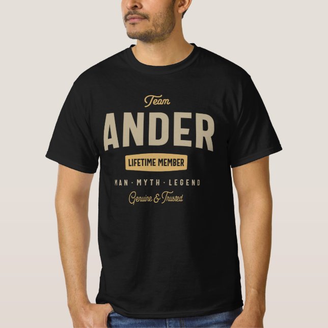 Personalisierter Name des Team Ander Lifetime-Mitg T-Shirt (Vorderseite)