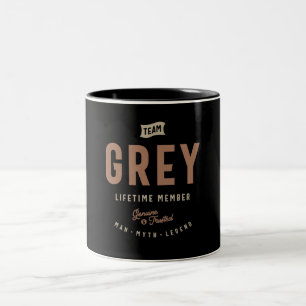 Personalisierter Name des Team Gray Lifetime-Mitgl Zweifarbige Tasse