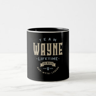 Personalisierter Name des Team Wayne Lifetime-Mitg Zweifarbige Tasse