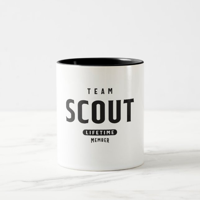 Personalisierter Name des Teams, der die Lebensdau Zweifarbige Tasse (Mittel)