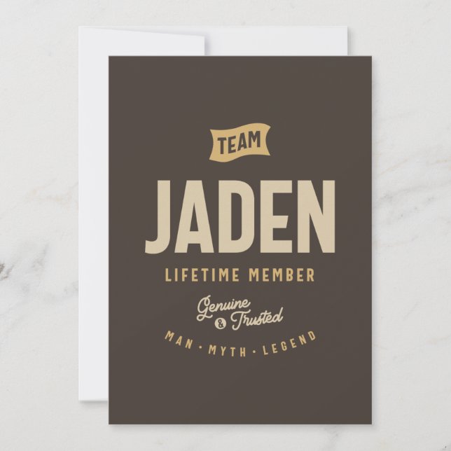 Personalisierter Name des Teams Jaden Lifetime Einladung (Vorderseite)