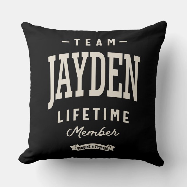 Personalisierter Name des Teams Jayden Lifetime Kissen (Vorderseite)