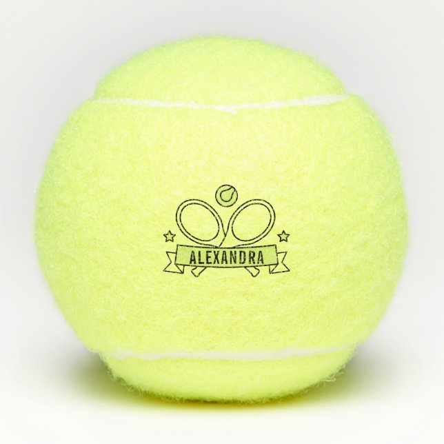 Personalisierter Name des Tennis-Racquets Tennisbälle (Vorderseite)