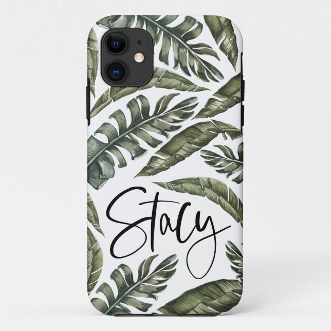 personalisierter Name des Tropenblattes Case-Mate iPhone Hülle (Rückseite)
