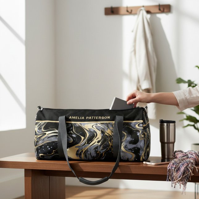Personalisierter Name des Wasserfarben-Marmormuste Duffle Bag (Von Creator hochgeladen)