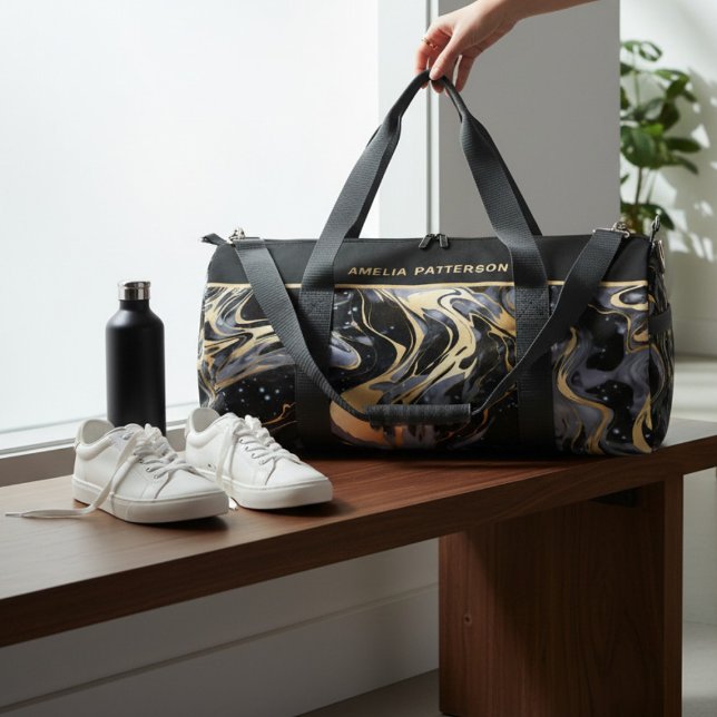 Personalisierter Name des Wasserfarben-Marmormuste Duffle Bag (Von Creator hochgeladen)