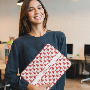 Personalisierter Name des Weihnachtsbaummusters Laptopschutzhülle