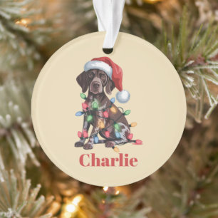 Personalisierter Name Deutsch Drahthaarpointer Wei Ornament
