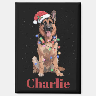 Personalisierter Name Deutscher Schäferhund Weihna Magnet