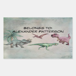 Personalisierter Name Dino Dinosaurier Aufkleber B