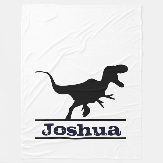 Personalisierter Name Dinosaurier Fleecedecke (Vorderseite)