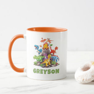 Personalisierter Name Dinosaurier Kinder Heiße Sch Tasse