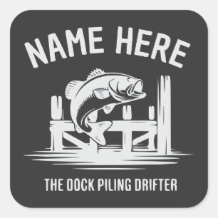 Personalisierter Name Dock Schatten Bass Quadratischer Aufkleber