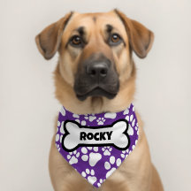 Personalisierter Name Dog Bone Paw druckt Lila