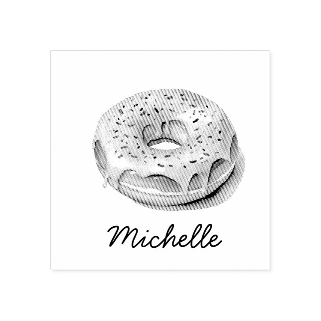 Personalisierter Name Donut Gummistempel (Prägung)