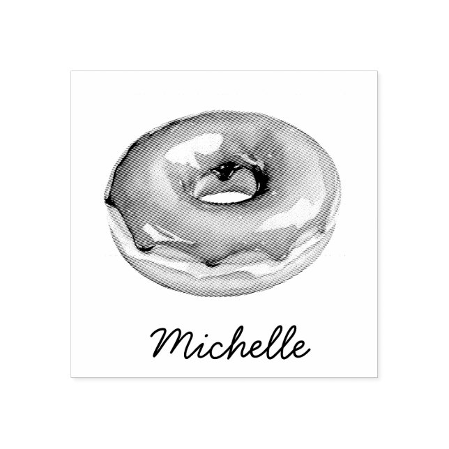 Personalisierter Name Donut Gummistempel (Prägung)