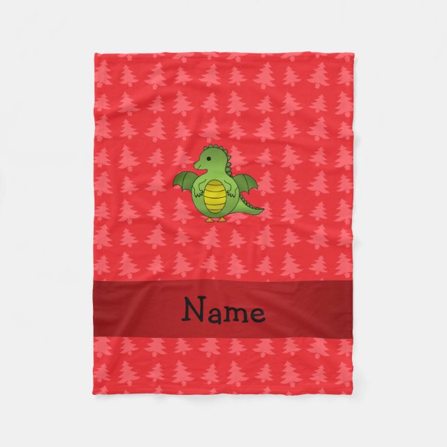 Personalisierter Name Drachenbaum Fleecedecke (Vorderseite)