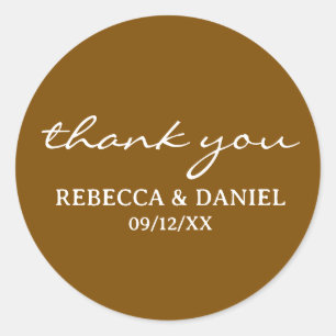 PERSONALISIERTER NAME EINFACH STILISCH MODERN DANK RUNDER AUFKLEBER