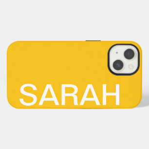 Personalisierter Name Einfach Stylisch Modern Gelb iPhone Hülle