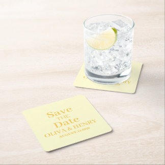 PERSONALISIERTER NAME EINFACH STYLISH SAVE THE DAT RECHTECKIGER PAPPUNTERSETZER