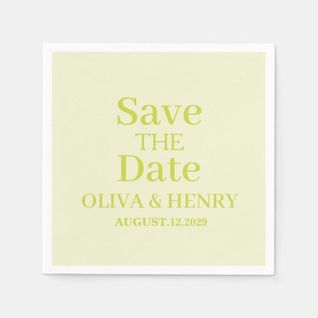 PERSONALISIERTER NAME EINFACH STYLISH SAVE THE DAT SERVIETTE (Vorderseite)