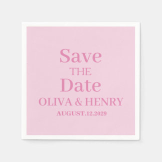 PERSONALISIERTER NAME EINFACH STYLISH SAVE THE DAT SERVIETTE