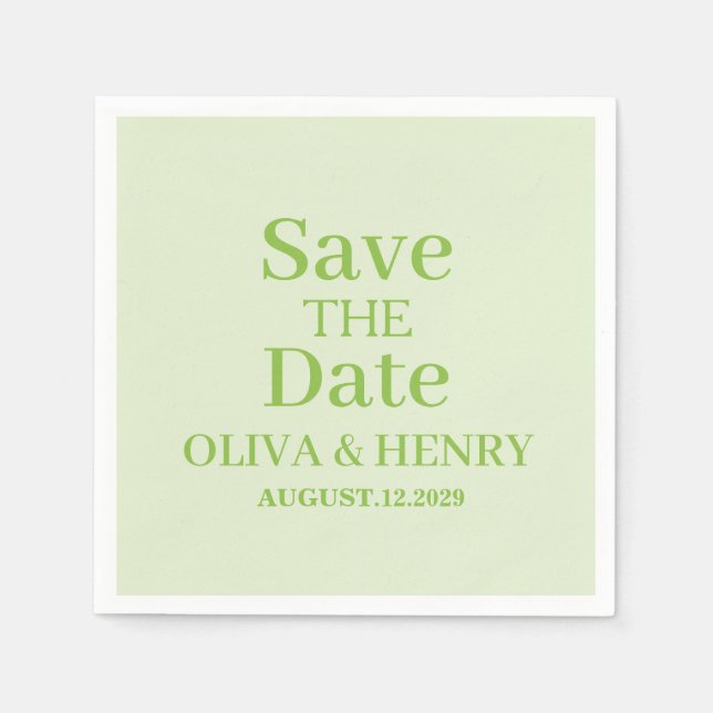 PERSONALISIERTER NAME EINFACH STYLISH SAVE THE DAT SERVIETTE (Vorderseite)
