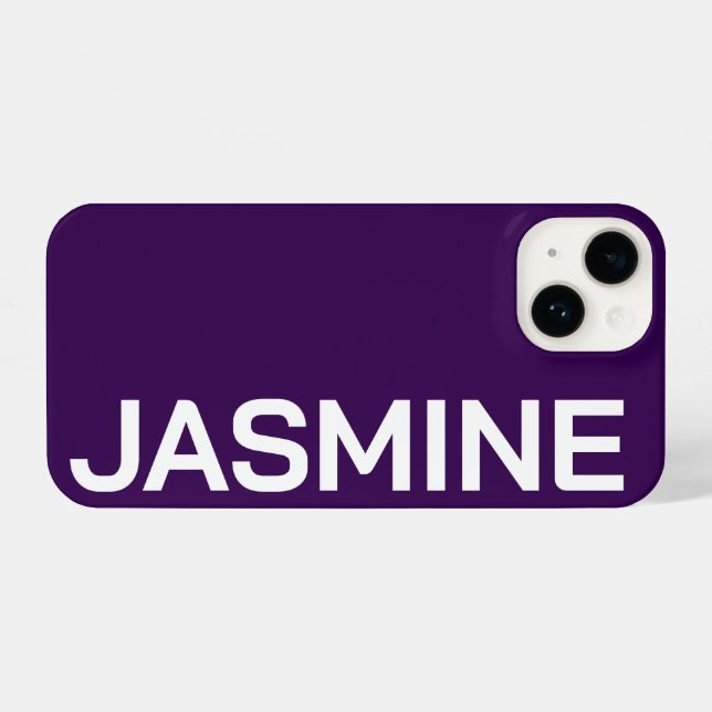 Personalisierter Name Einfache Minimale Monogram M iPhone 14 Hülle (Rückseite (Horizontal))