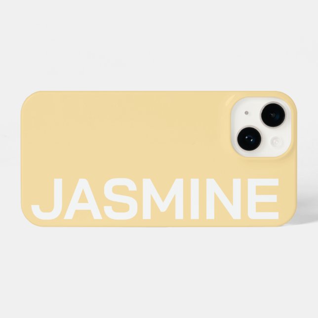 Personalisierter Name Einfache Minimale Monogram M iPhone 14 Hülle (Rückseite (Horizontal))