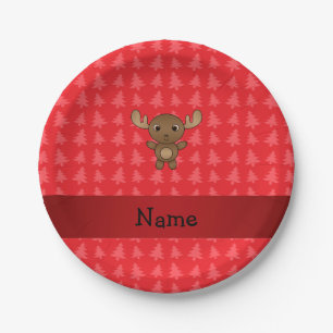 Personalisierter Name Elche Pappteller
