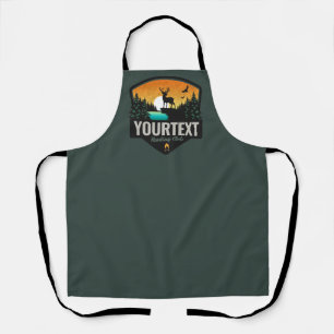Personalisierter NAME-Elchjagd-Wilderness-Sonnenun Schürze