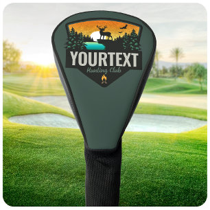 Personalisierter NAME-Elchjagd-Wildnis-Sonnenunter Golf Headcover