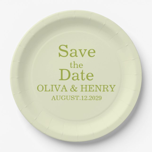 PERSONALISIERTER NAME ELEGANT SAVE THE DATE PAPPTELLER (Vorderseite)