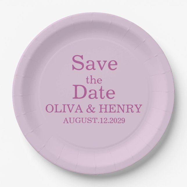 PERSONALISIERTER NAME ELEGANT SAVE THE DATE PAPPTELLER (Vorderseite)