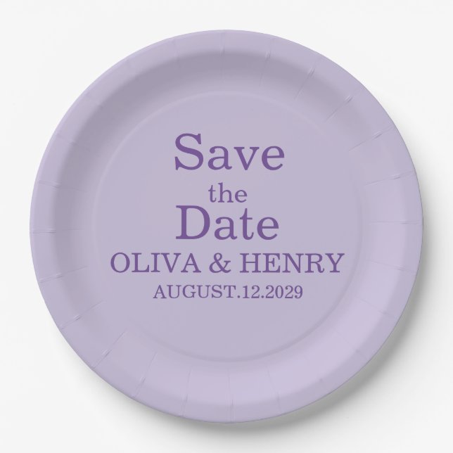 PERSONALISIERTER NAME ELEGANT SAVE THE DATE PAPPTELLER (Vorderseite)
