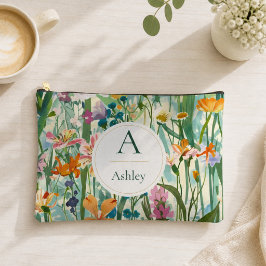 Personalisierter Name Elegante Blumenmuster Zubehörtasche