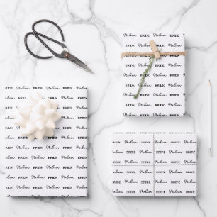 Personalisierter Name Elegante Braut, die Weiß wir Geschenkpapier Set