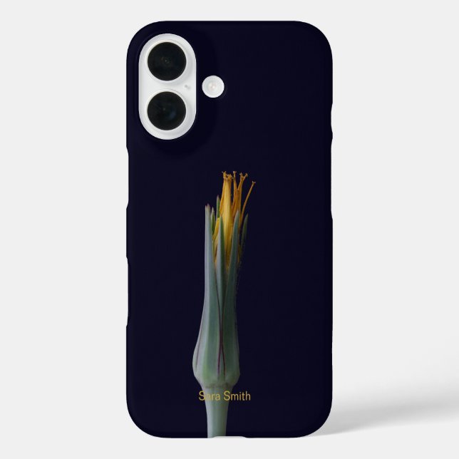 Personalisierter Name Elegante Flora Moderne Wildb iPhone 16 Hülle (Rückseite)