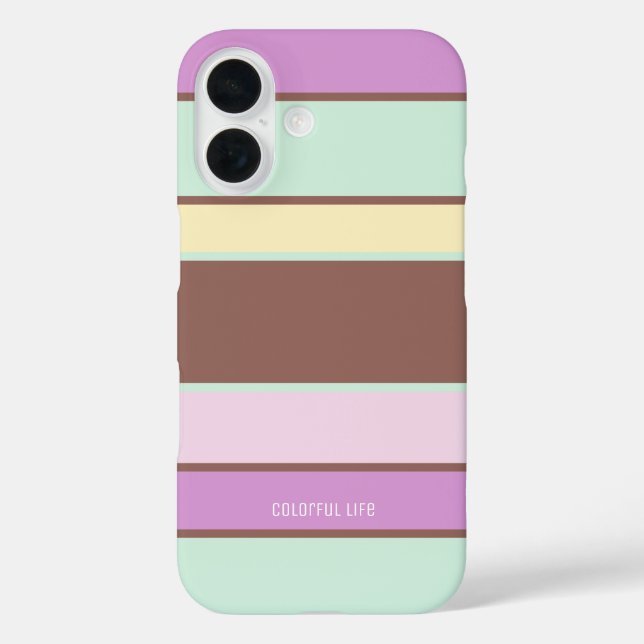 Personalisierter Name Elegante Moderne Pastellfarb iPhone 16 Hülle (Rückseite)