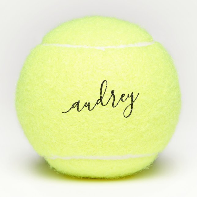 Personalisierter Name Elegante Script Tennis Balls Tennisbälle (Vorderseite)