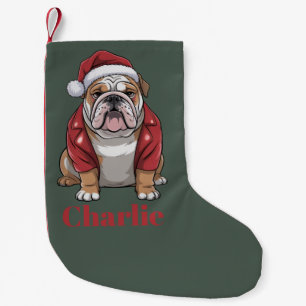 Personalisierter Name English Bulldog Hund Weihnac Kleiner Weihnachtsstrumpf