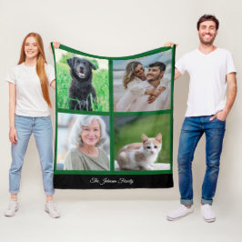 Personalisierter Name Familie Foto und Haustiere Fleecedecke