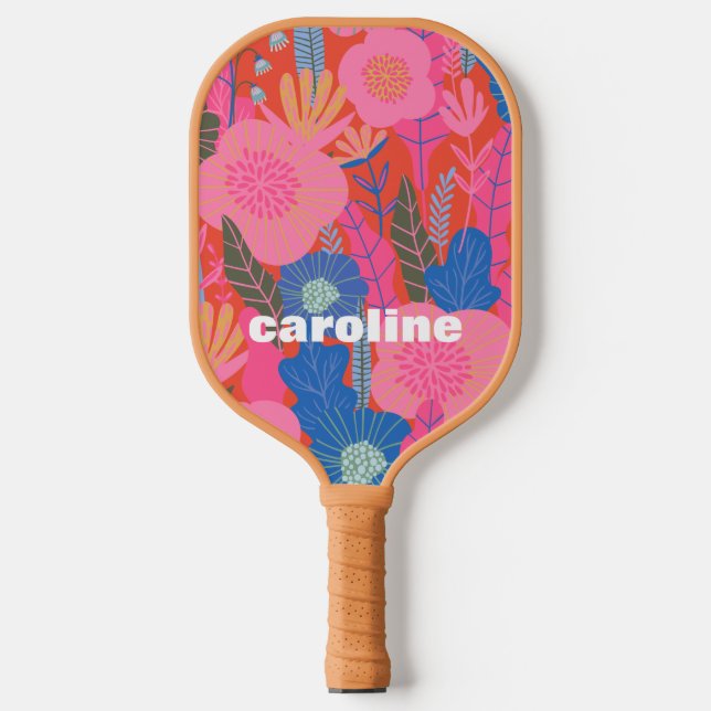 Personalisierter Name Farbrosa Pickleball Schläger (Vorderseite)