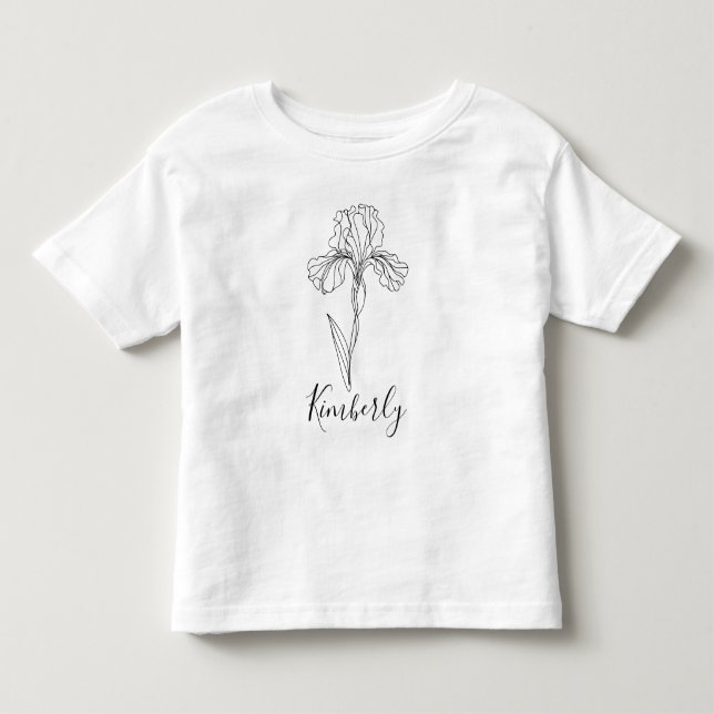 Personalisierter Name Februar Iris Geburtsdatum Bl Kleinkind T-shirt (Vorderseite)