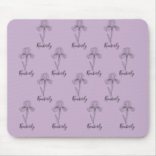 Personalisierter Name Februar Iris Geburtsdatum Bl Mousepad