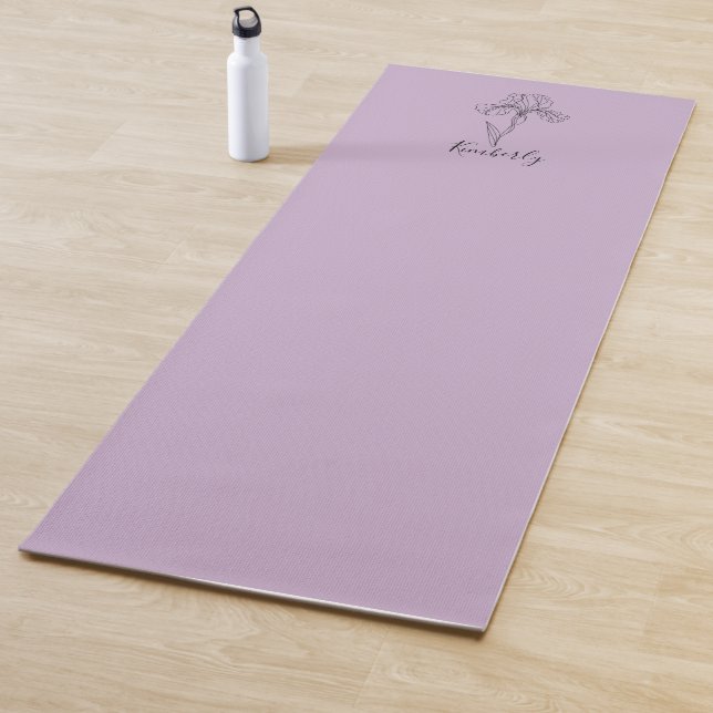 Personalisierter Name Februar Iris Geburtsdatum Bl Yogamatte (Beispiel)
