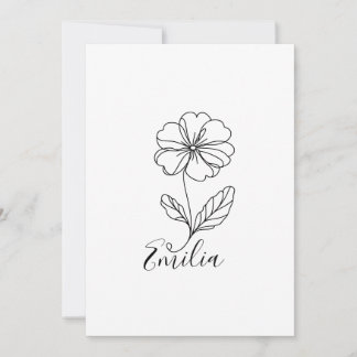 Personalisierter Name Februar Primrose Geburtsdatu Einladung