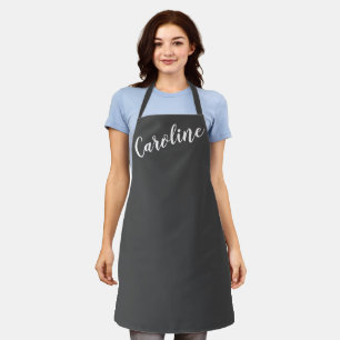 Personalisierter Name Fett Schwarz Minimalistisch Schürze